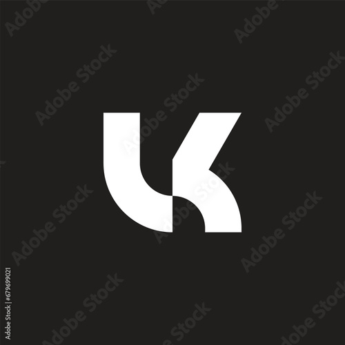 letter lk simple geometric linked logo vector