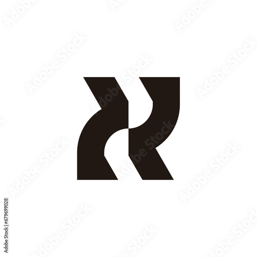 abstract letter xr simple geometric logo vector