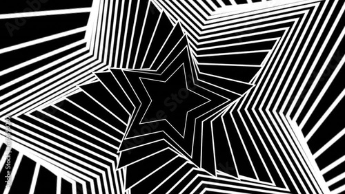 Star trippy animated text. Hypnotic warp, optical illusion animation.