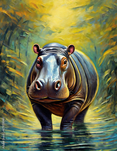 hippopotamus in water © ArtDose