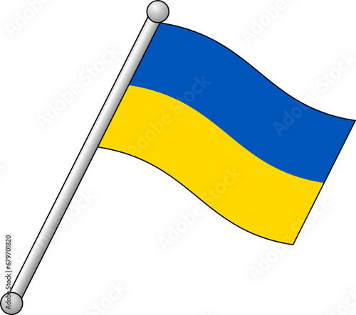 vector of a ukrainian flag stick