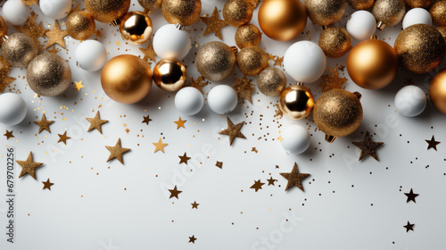 plain white background mit golden stars, christmas theme. Generative AI