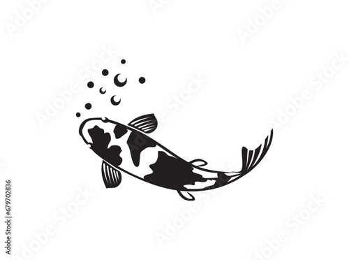 koi fish icon vector isolated on white