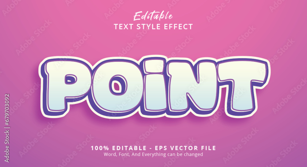 point text effect editable text style