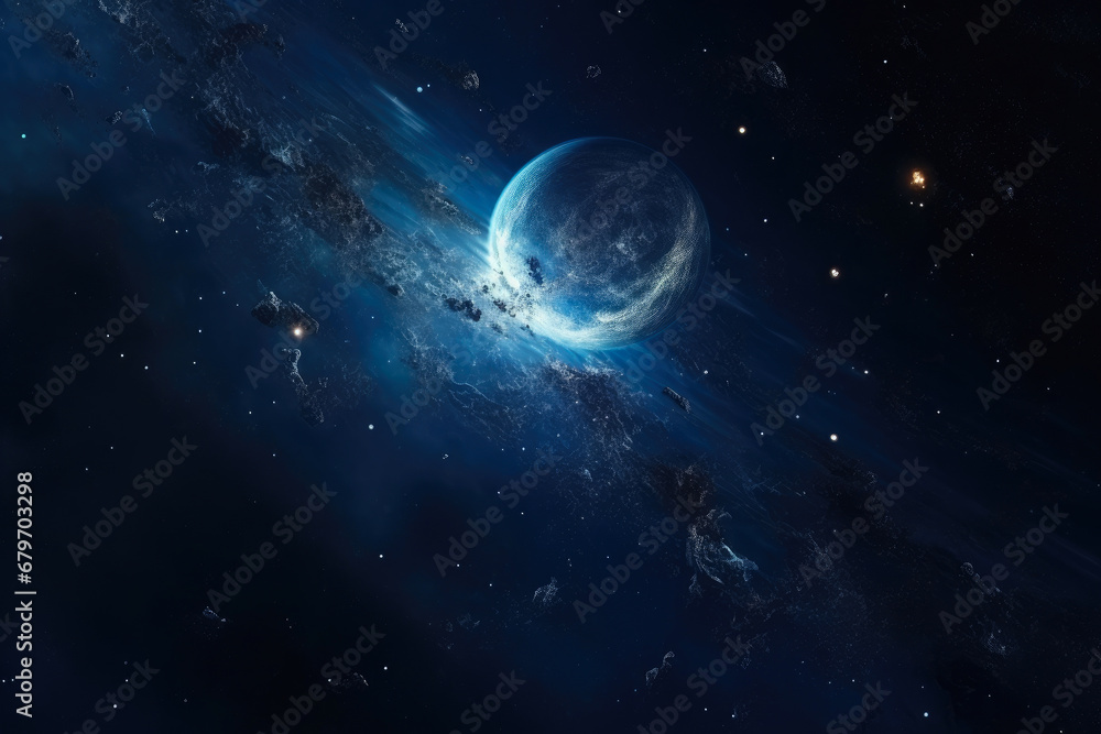 Celestial Symphony: Planet and Stars Aerial