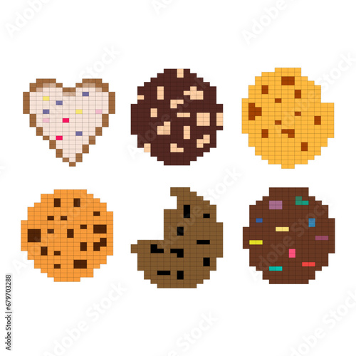 National Cookie Day pixel art vector illustration. Cookies pixel. December 4. Important day.