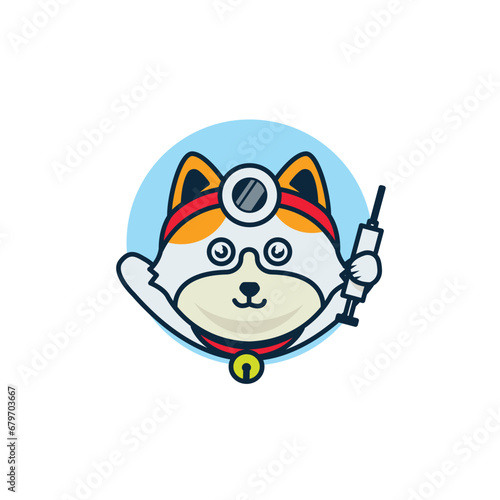 Cat Nurse Logo Design Vector