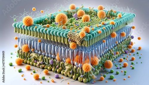 AI-generated illustration of the model of cell membrane