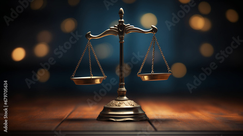 scales of justice on a colorful abstract background photo