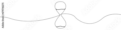 Hourglass icon line continuous drawing vector. One line Sand time icon vector background. Sand timer sign icon. Continuous outline of a Hourglass.