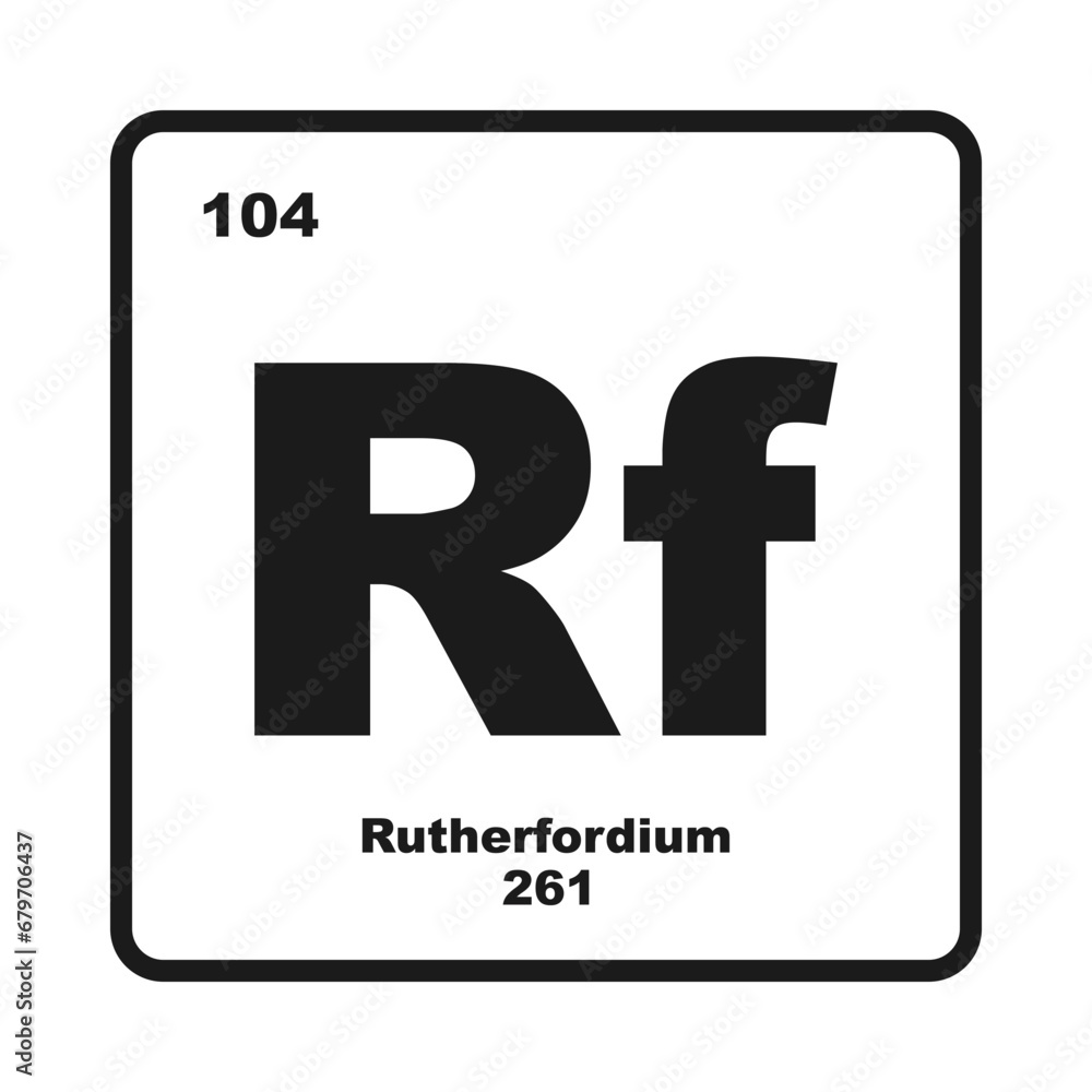 Fototapeta premium Rutherfordium chemistry icon
