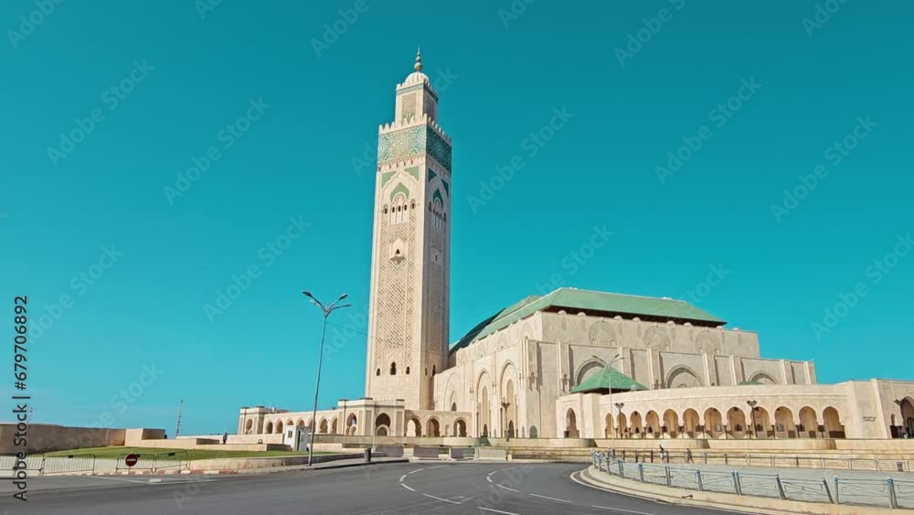 view of the famous Hassan II Mosque in casablanca, Morocco view of the famous Hassan II Mosque in casablanca, Morocco