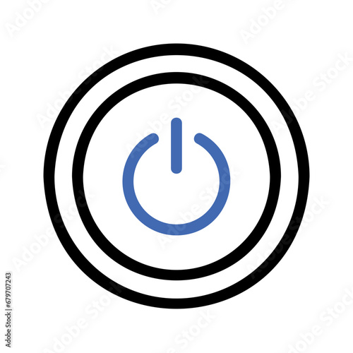 Start Button Outline 2 Color Icon