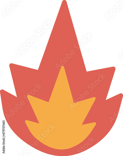 爆発しているような勢いのある炎のシンプルなアイコン風イラスト