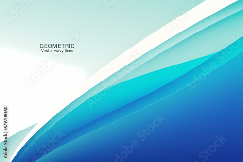 Blue color gradient background design. Abstract geometric background with liquid shapes. Vector illustration.
