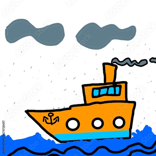 Obraz na płótnie ship in the ocean