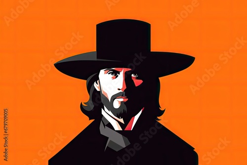 Dapper Gentleman in a Top Hat Embodying the Spirit of Puritanism Generative AI