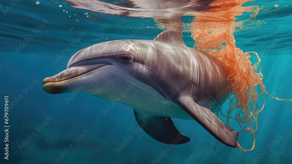 Fototapeta premium Generate a photography of dolphin in the sea