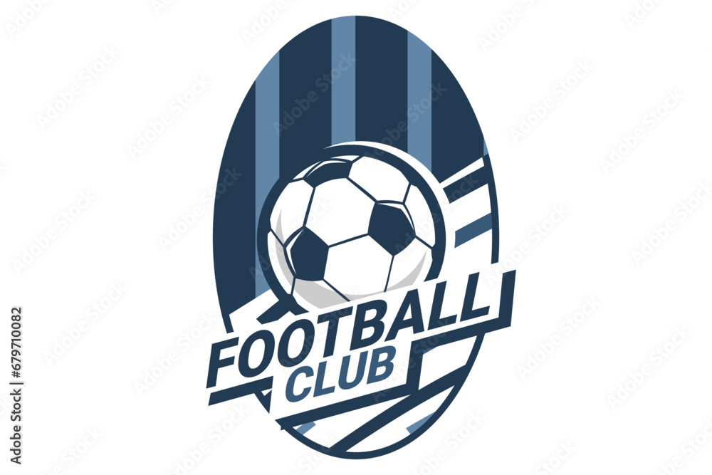 Obraz premium Soccer Logo or football club sign Badge. Football logo with shield background vector design. Vector illustration. 