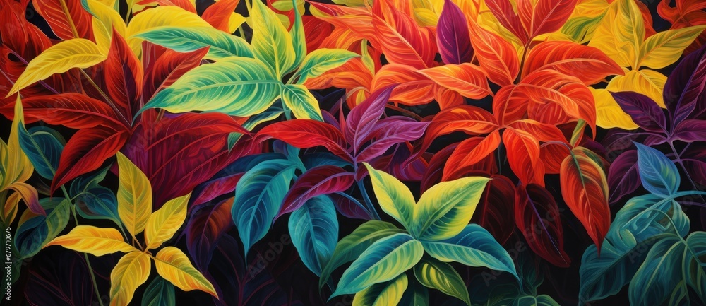 Colorful Leaves Dancing in the Night Colorful Leaves Dancing in the Night