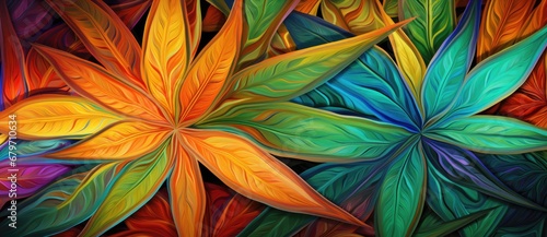 Colorful Leaves Dancing Amidst the Darkness