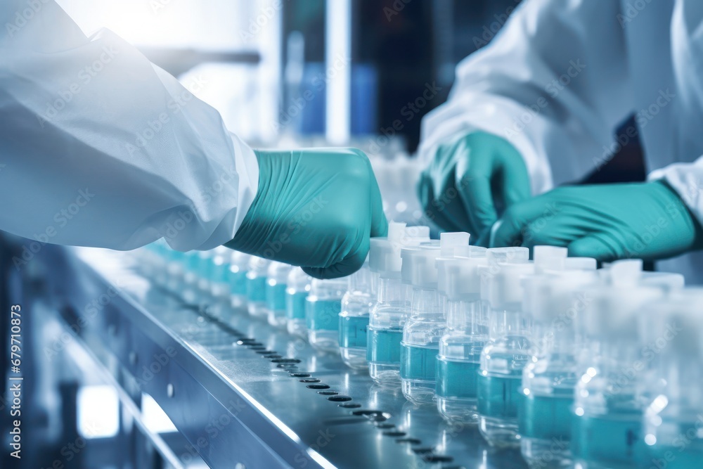 Medical Scientist Conducting Experiments to Fill Test Tubes for Generative AI Medical Scientist Conducting Experiments to Fill Test Tubes for Generative AI