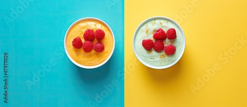 A Delicious Combination: Yogurt and Raspberries, a Perfectly Balanced Breakfast! photo