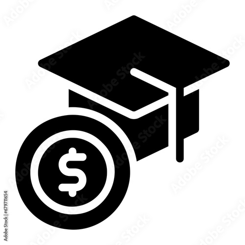 education cost glyph icon