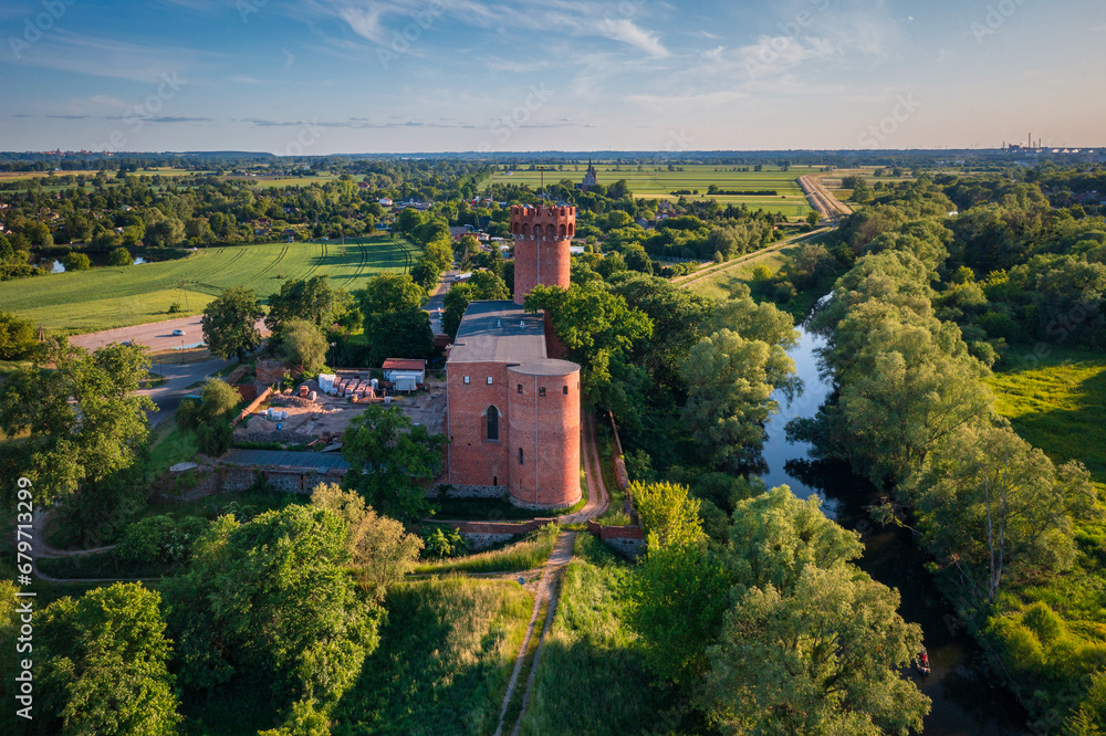 Teutonic Castle at the Wda river in Swiecie, Poland.