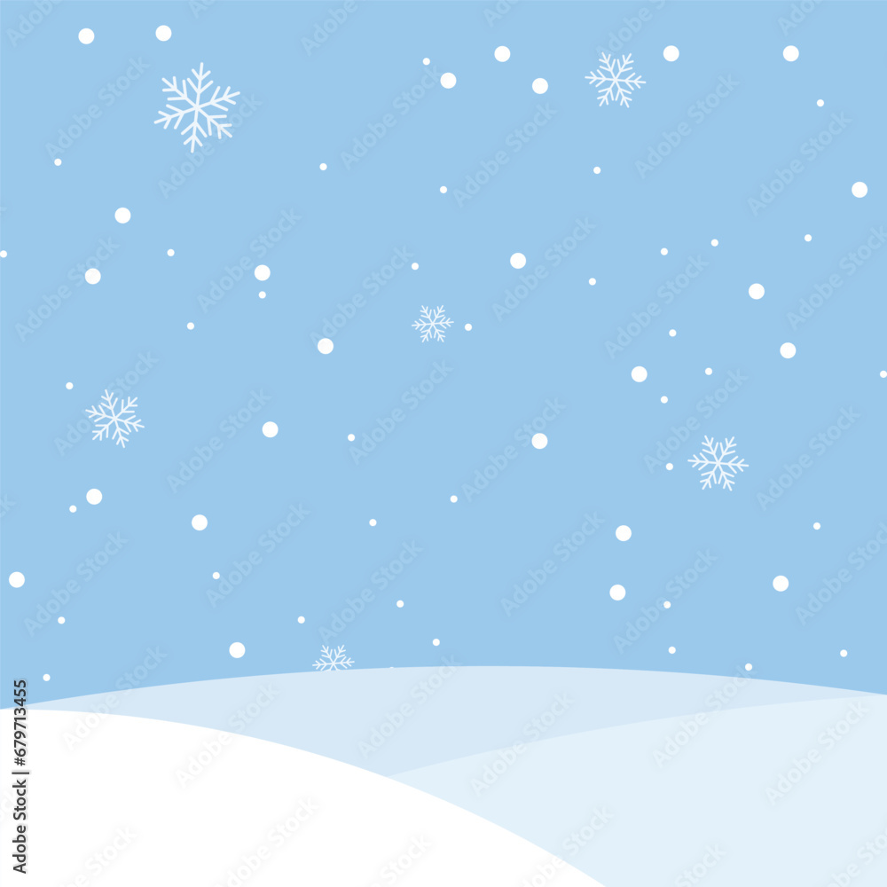 Background design of snow falling winter season