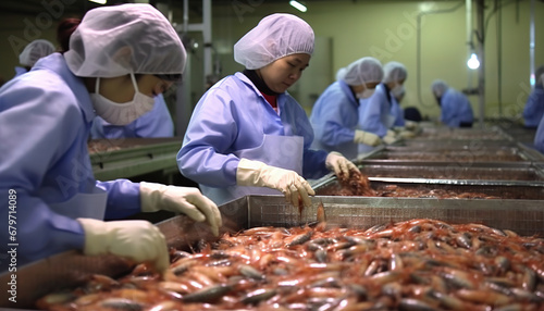 Fish Processing Plant, Processes and packages seafood products photo
