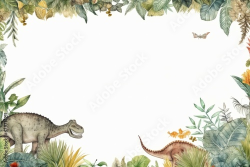 Banner template with dinosaur theme illustration © Werckmeister