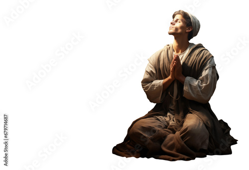 Fototapete Prophet - Disciple - Praying - Contemplating the Divine: A Disciple Engaged in D