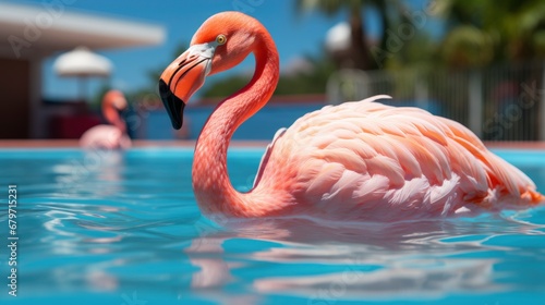 Pink Flamingo Swan Pool Floatie Swimming, HD, Background Wallpaper, Desktop Wallpaper