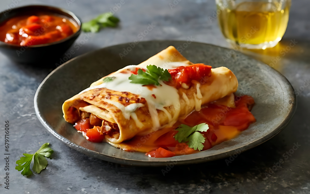 Capture the essence of Enchiladas in a mouthwatering food photography shot Generative AI Capture the essence of Enchiladas in a mouthwatering food photography shot Generative AI