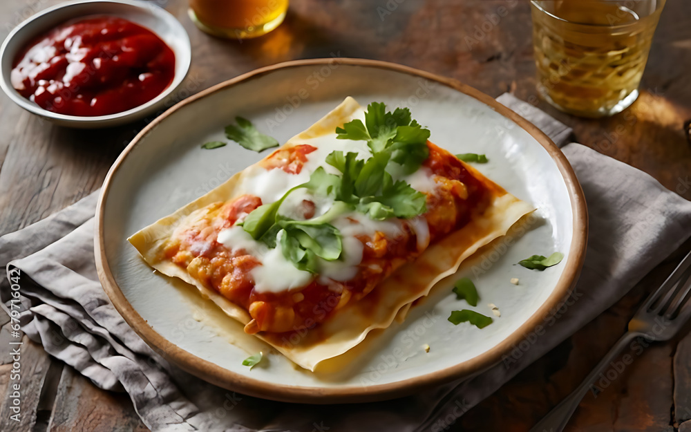 Capture the essence of Enchiladas in a mouthwatering food photography shot Generative AI Capture the essence of Enchiladas in a mouthwatering food photography shot Generative AI