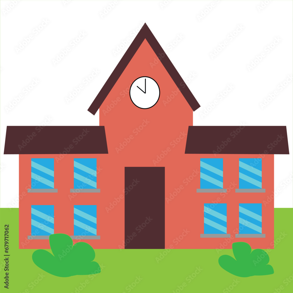School building in flat style. Vector Illustration. School building in flat style. Vector Illustration.