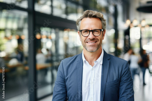 Portrait of handsome businessman with eyeglasses.