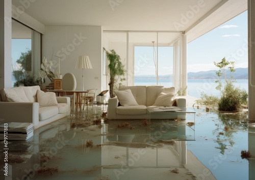 ibiza modern living room flooded  