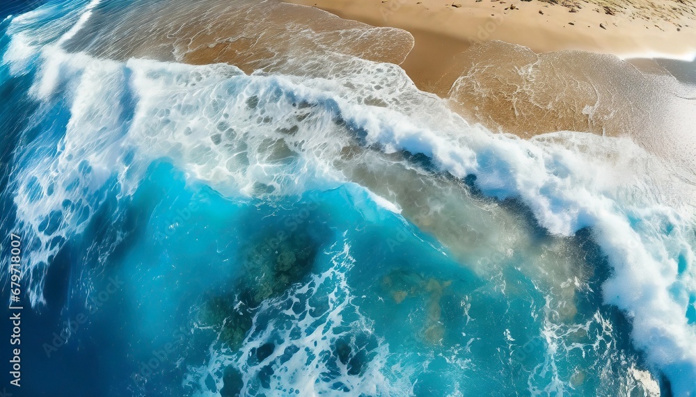 Ocean waves on a shore at summer 