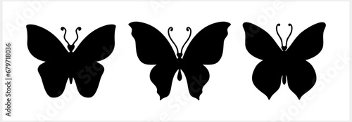 Doodle butterfly icon. Hand drawn line art. Engraving insect animal. Vector stock illustration. EPS 10