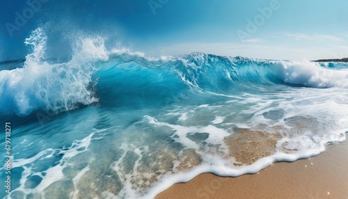 Ocean waves on a shore at summer 