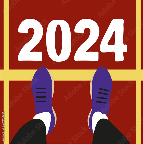 2024, new year, picture meet 2024, strat 2024, new stage, relay race, running, change of times, time. century, winter, calendar