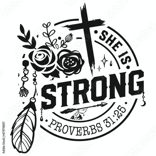 She is strong Christian Jesus t-shirt design