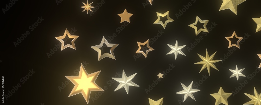 Gilded Wonder: Explore the Magic of a 3D Gold Stars Rain Gilded Wonder: Explore the Magic of a 3D Gold Stars Rain