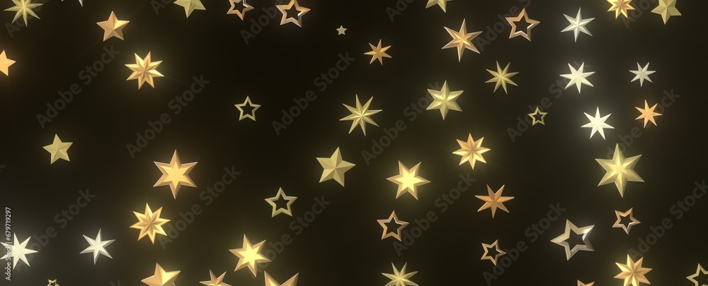 Twinkling Christmas Descent: Striking 3D Illustration Showcasing Falling Festive Twinkling Stars Twinkling Christmas Descent: Striking 3D Illustration Showcasing Falling Festive Twinkling Stars