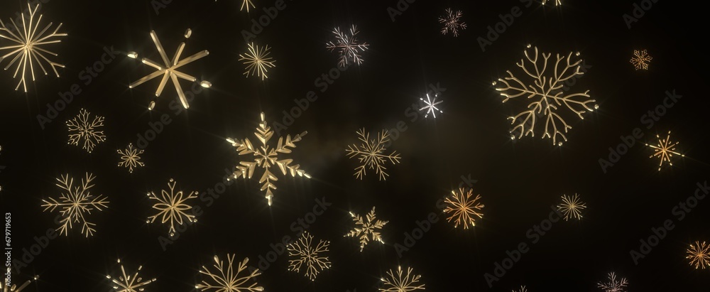 Falling snow at night. Bokeh lights Falling snow at night. Bokeh lights