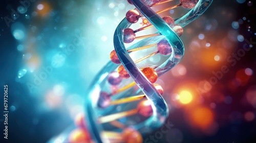 DNA molecule spiral - 3d illustration photo