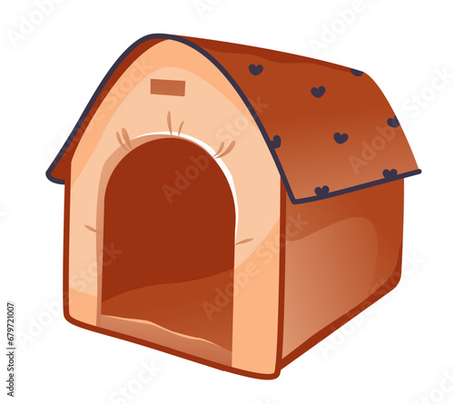 A bed for a pet. Pet house for cats and dogs. Vector illustration isolated on a white background.