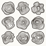 Wood Tree Rings Vector Collection
